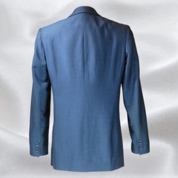LOUBEN Blue Pinstriped Two Button Notch Collar Blazer in Size 6 - Picture 2 of 5